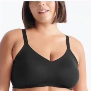Knix Padded V-neck Bra Sz 7 Black